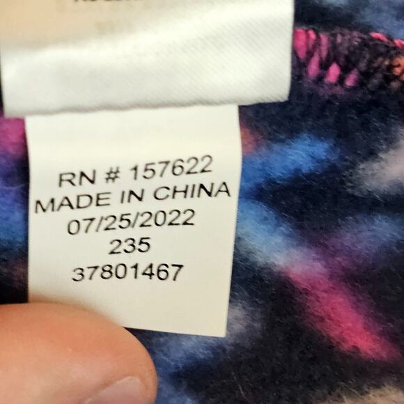 Eddie Bauer Youth Kids Quest Fleece 1/4 Zip Pullover Blue Printed Geometric Sz L - Picture 10 of 12